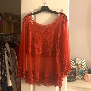 Red Lace Top